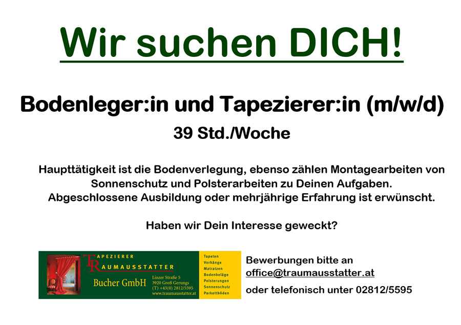 Wir suchen Dich Stellenausschreibung