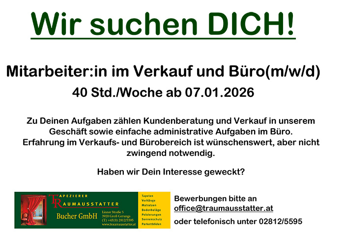 Wir-suchen-DICH - MitarbeiterIn Büro 2026